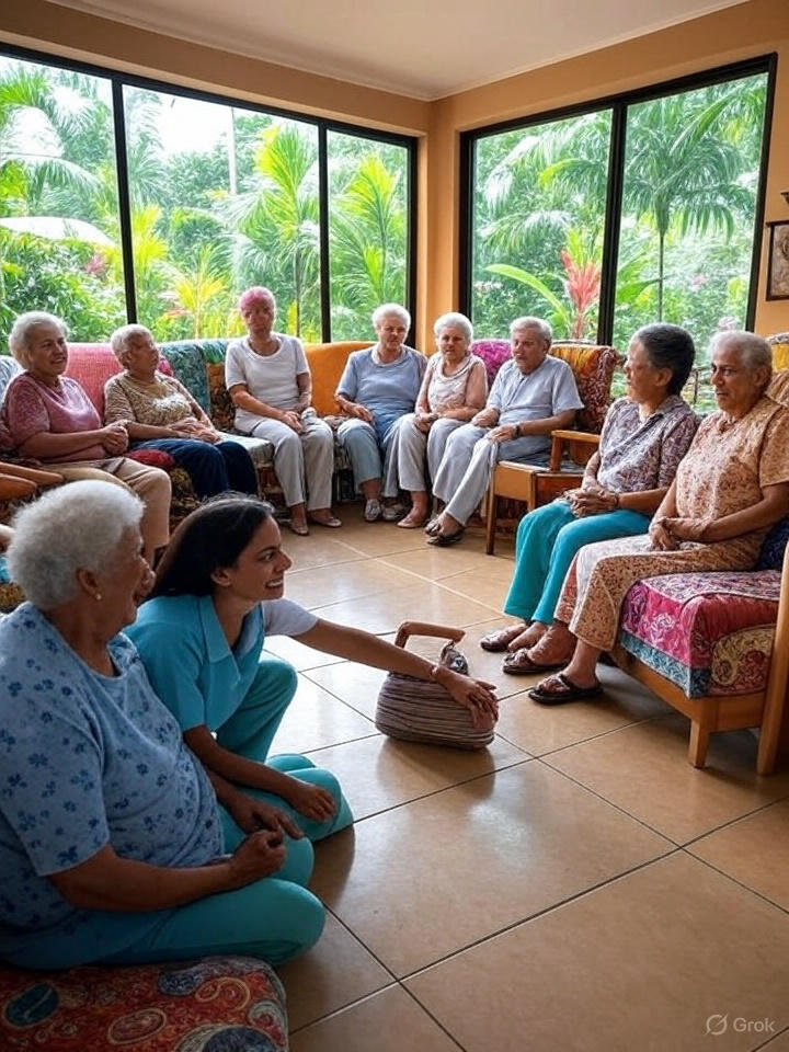 Casa de repouso em ambiente acolhedor