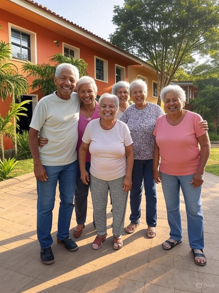 Casa de repouso em ambiente acolhedor